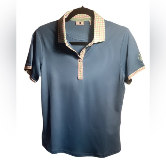 NNT Footjoy polyblend blue collared short sleeve polo golf Casual light top S - Picture 2 of 5